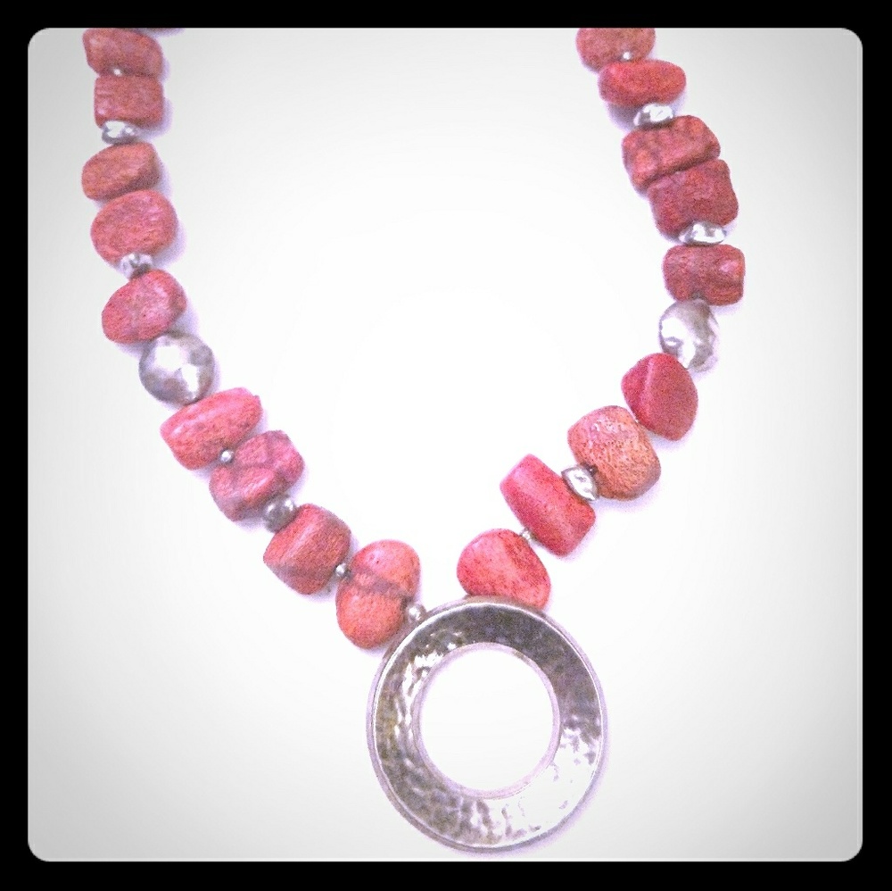 Authentic Silpada Coral & .925 Sterling Necklace